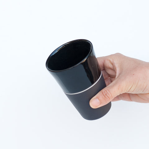 Black Porcelain Tall Beaker Tumbler - 5 Colour Options