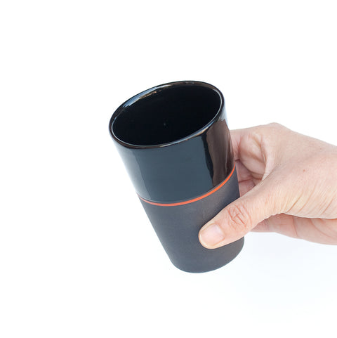 Black Porcelain Tall Beaker Tumbler - 5 Colour Options