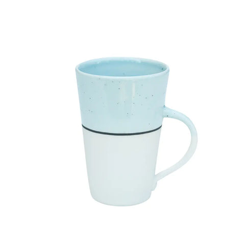 White porcelain tall mug - Duck egg blue glaze