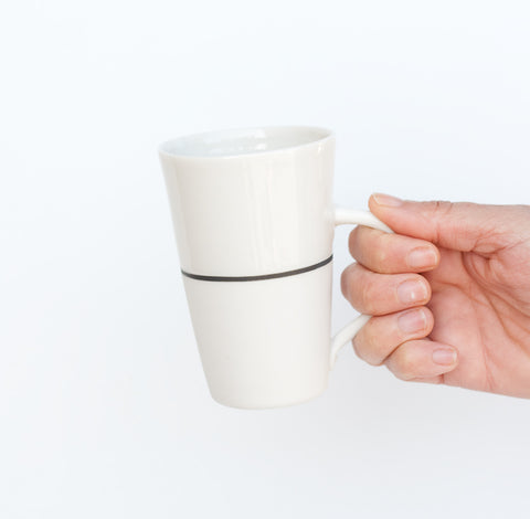 White Porcelain Tall mug - 5 Colour Options